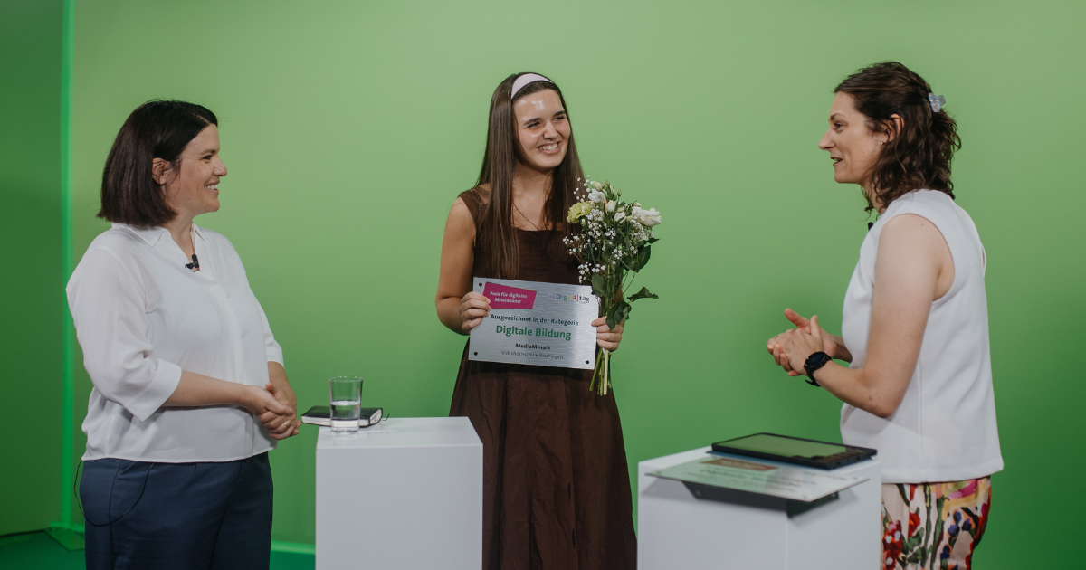 Foto der Preisübergabe des Preises für digitales Miteinander 2026 im Digitaltag-Livestream 
