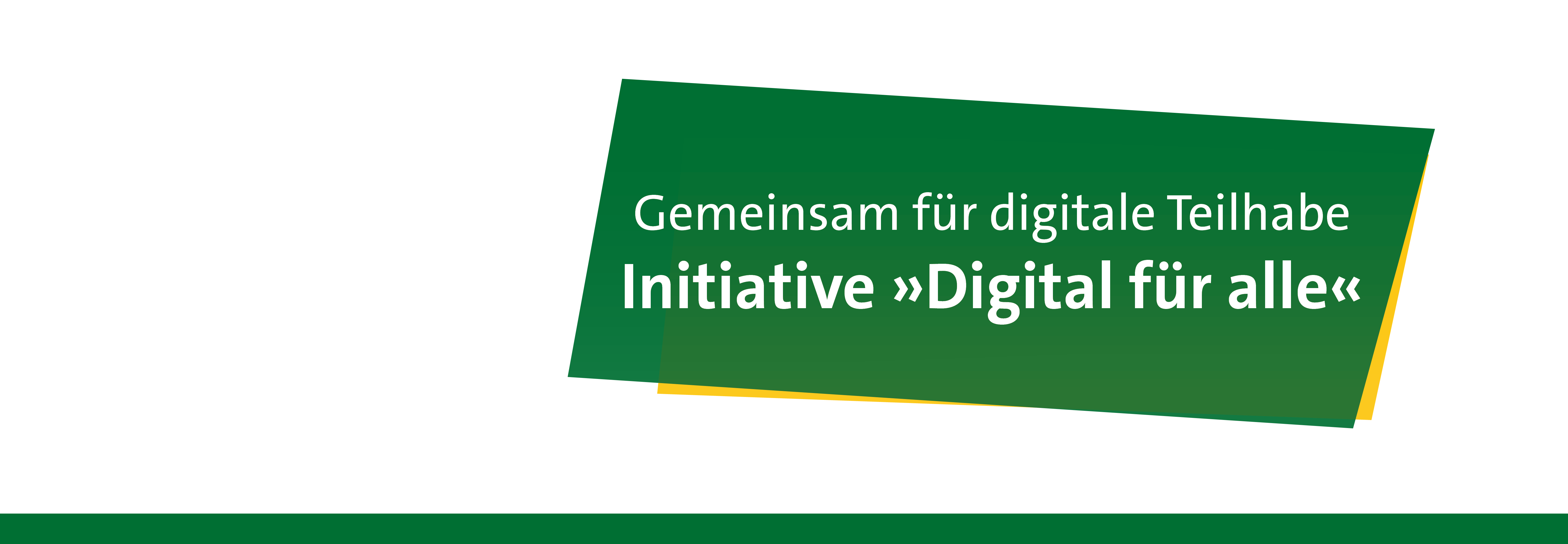 Girlanden mit bunten Fähnchen wehen vor blauem Himmel, bunter Textfächer mit Aufschrift: