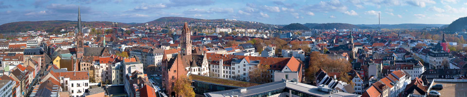 Die Stadt Saarbrücken aus der Vogelperspektive.